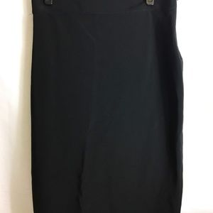Zara Women Large Black Stretch Skirt Below Knee Pe
